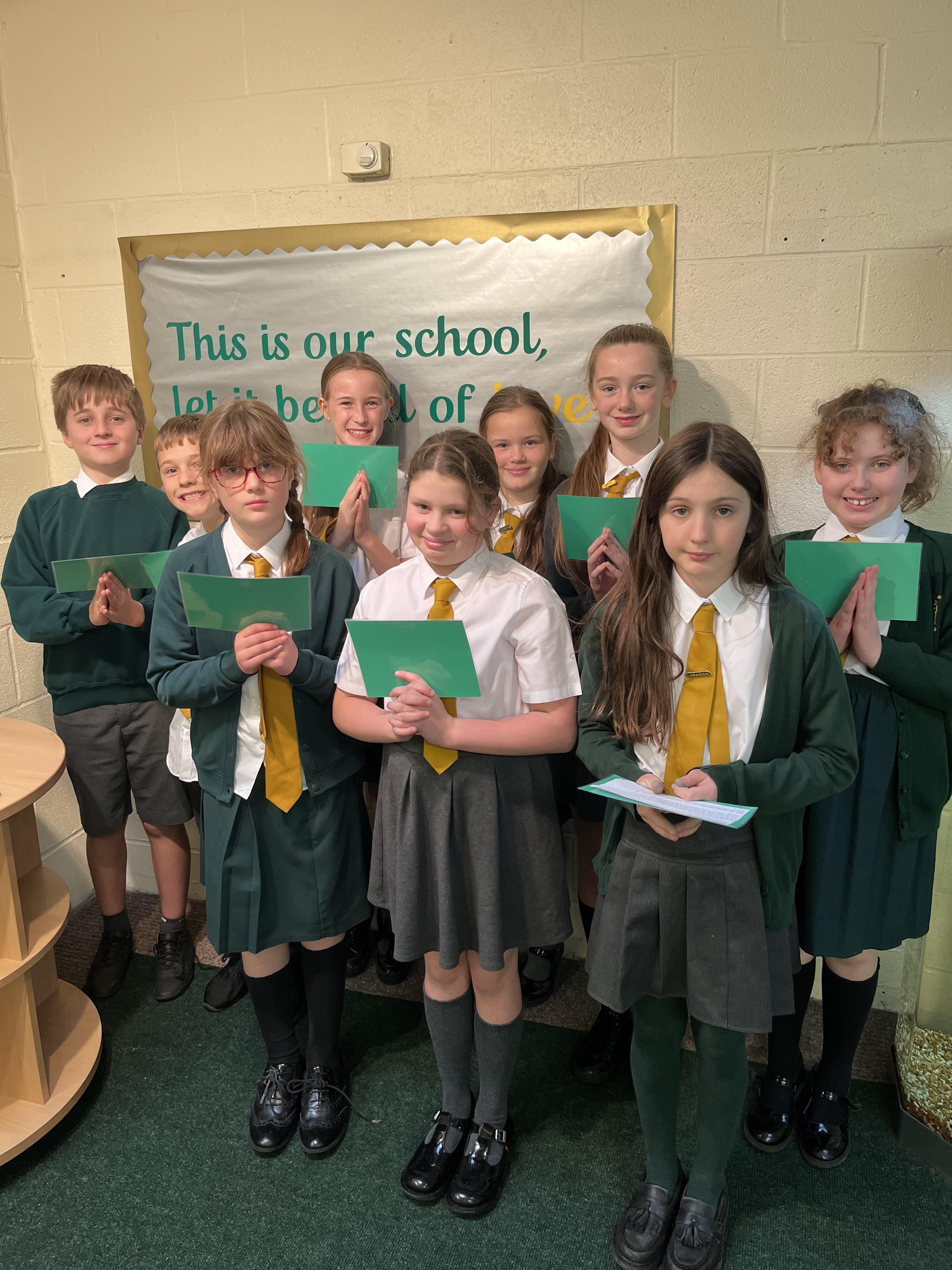 Year 6 readers for the All Saints Mass 